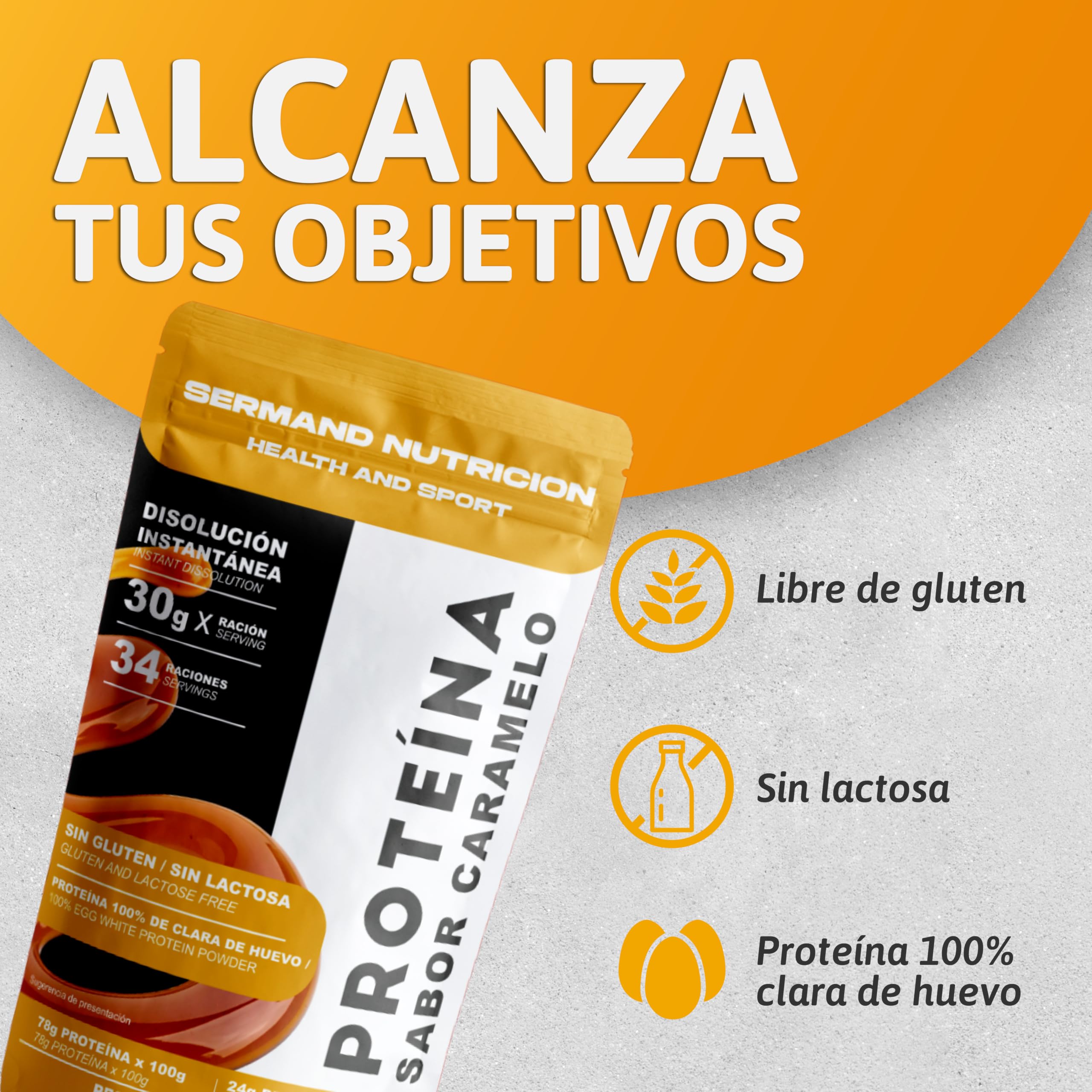 Protéine Blanc d'Œuf en Poudre 1020g Saveur Caramel - Format XXL 34 Portions - Protéine Sans Lactose Sans Gluten - 24g de Protéines par Dose - Alternative Whey Prise de Masse Musculaire