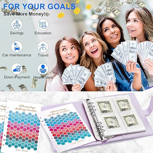 Miniatura 6 de 100 Envelopes Money Saving Challenge, Money Saving Binder, Savings Challenges Book With Envelopes, Cash Envelope Budget Binder Savings Book, 100 Day