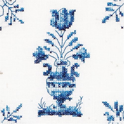 Miniatura 2 de Thea Gouverneur - Kit de punto de cruz contado - Jarrones de flores de azulejos antiguos - Aida - 18 unidades - para adultos - 483A