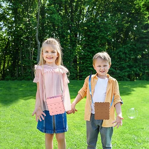 Miniatura 5 de 2 botellas de agua lindas con pajillas, creativas Kawaii en forma de galleta de plástico a prueba de fugas con correa ajustable para el hombro, para