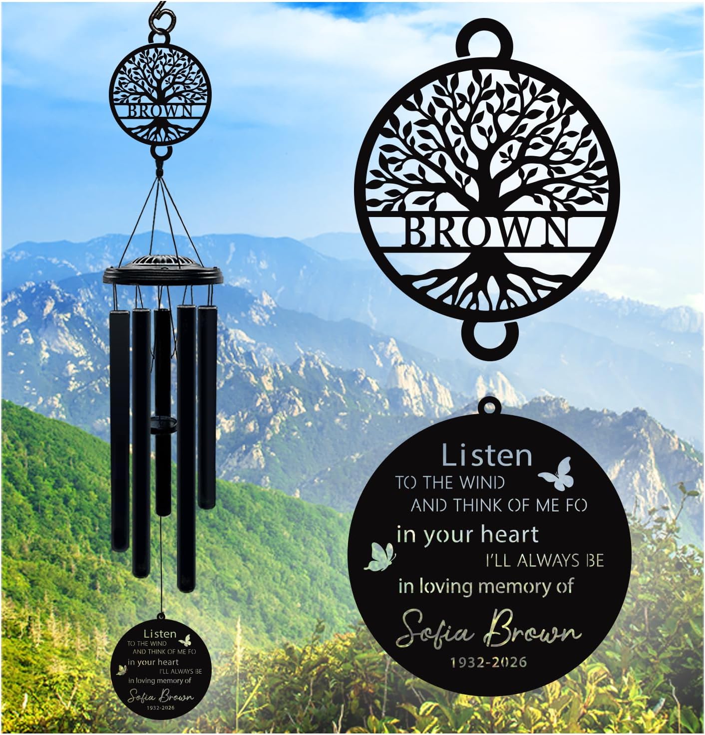 25th Wedding Anniversary Wind Chime Gifts for Parents Couple Husband Wife Friends Keepsake Decoration for Home or Garden