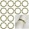 Gold Napkin Rings Set of 12 Bamboo Napkin Rings Metal Napkin Ring Holder for Table Decoration, Dinner Party, Wedding