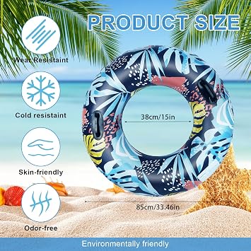 Inflatable Swimming Ring Adults- Inflatable Swim with Handle, Durable Rubber Ring for Swimming Ring, Inflatable Pool Floats Ring, Summer Beach Swimming Pool Tubes Party Toys Pool Hammock Water Sports