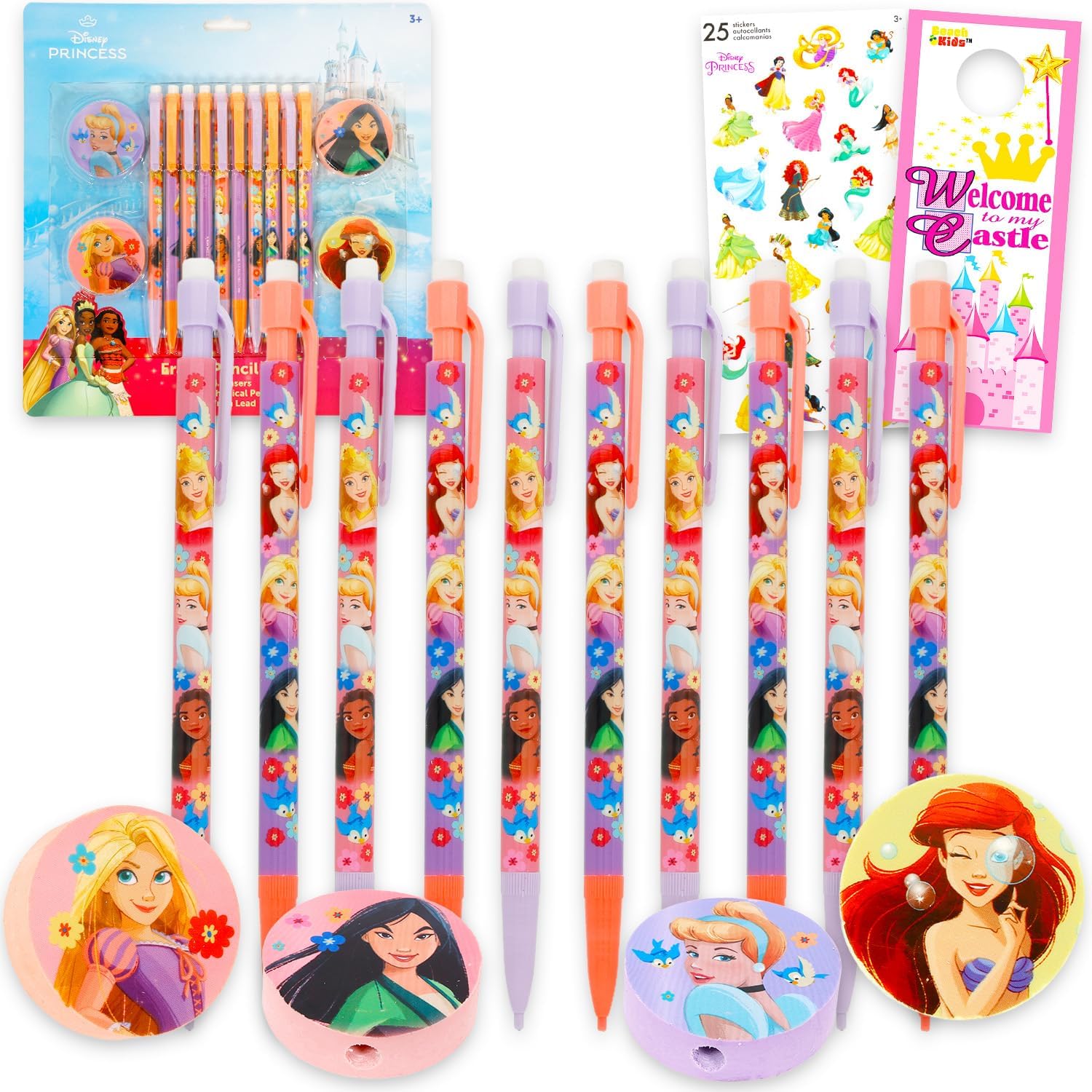 Disney Princess Mechanical Pencils 10 Pack School Supplies Bundle