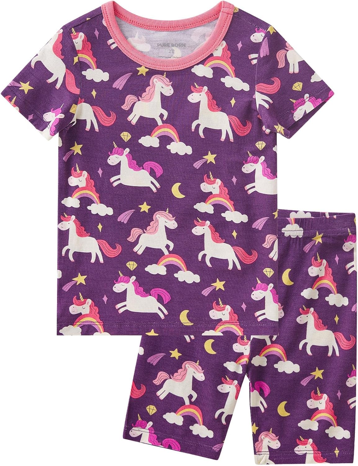 pureborn Baby Toddler Kids Viscose from Bamboo Pajamas Set Pjs 2pcs 18M-8Y