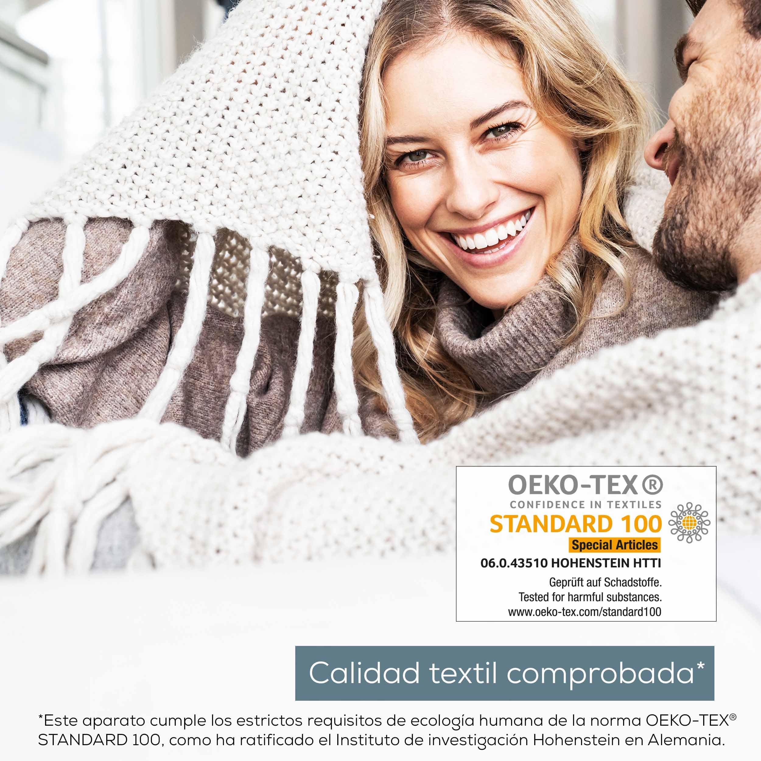 Beurer HD 75 manta eléctrica, manta de peluche de material polar, 6 ajustes de temperatura con un sistema de seguridad y desconexion automatica, lavable a máquina, blanca, 180 x 130 cm