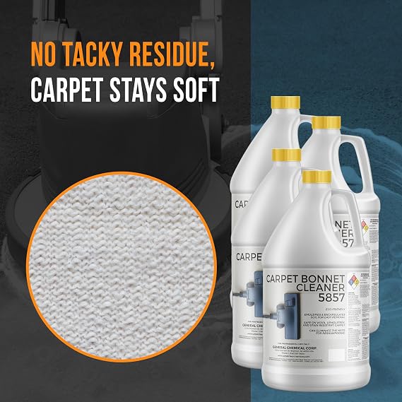 Bonnet Cleaner 5857 - Heavy Duty Shampoo Carpet Freshener Solution for Machine - Fast Drying & Pet Safe Carpet Shampoo for Rotary Cleaners, Commercial, Industrial Use - Case