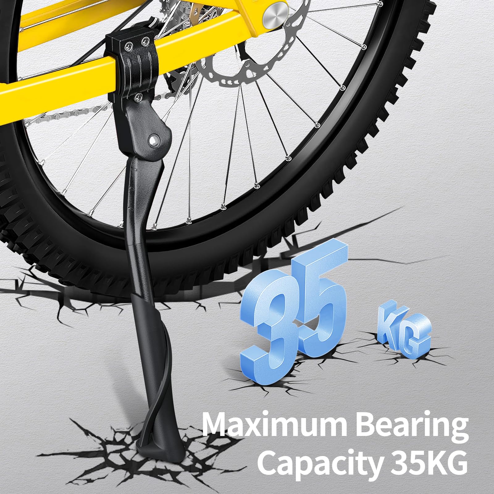 Prezisga Cavalletto Laterale Universale Per E-Bike E Mountain Bike - Regolabile 24-29", Portata 35 Kg, Alluminio Antiscivolo