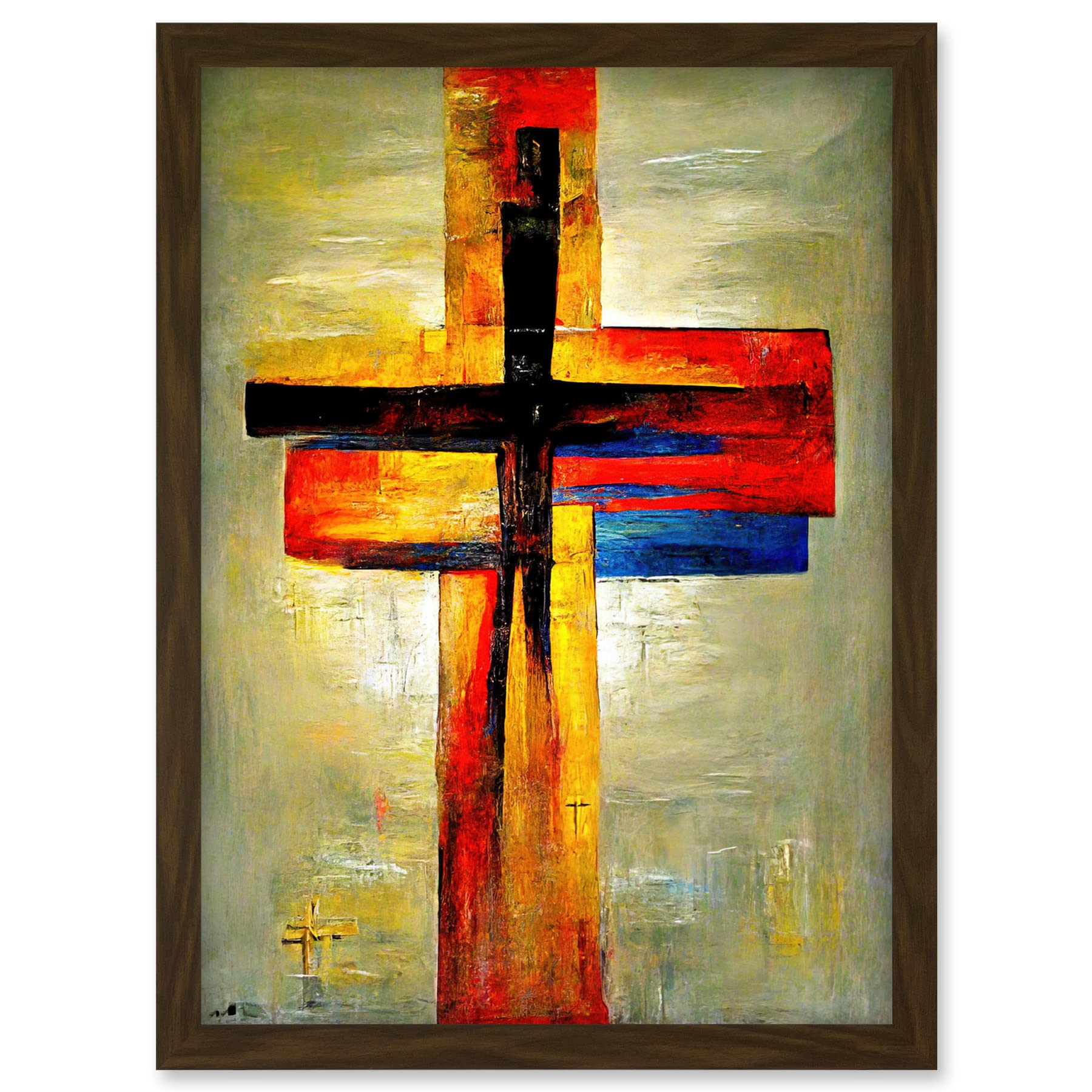 Doppelganger33 LTD Christian Modern Crucifixion Cross Jesus Artwork Framed A3 Wall Art Print