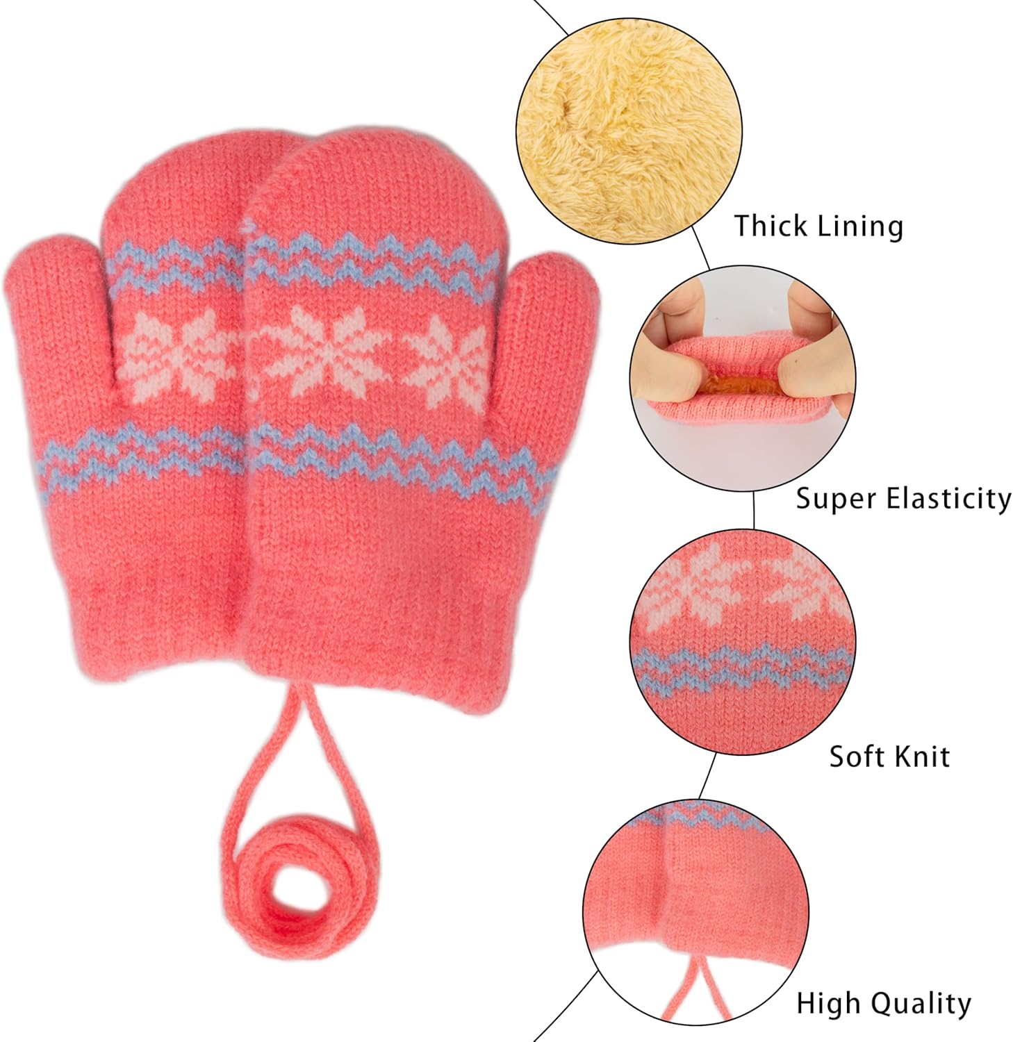 Baby-Winter-Knit-Mittens Soft Warm-Gloves Infant Newborn No Scratch Mittens 0-2 Years - Image 2
