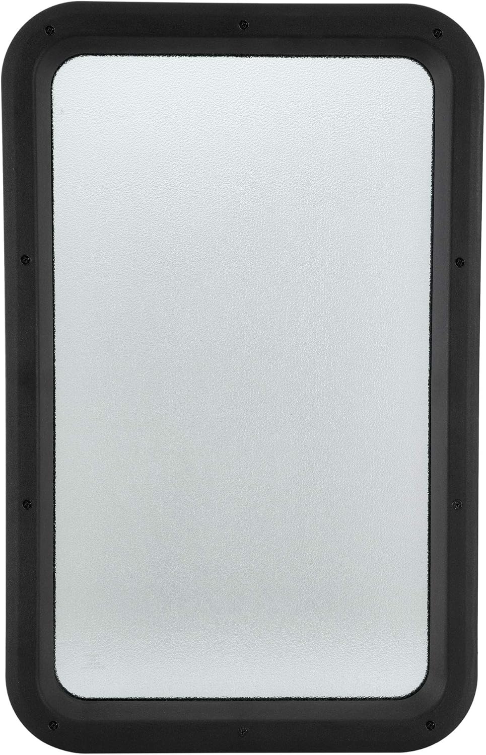 RecPro RV Entry Door Obscure Glass Window 16" W x 25" H | Radius Entrance Door Window | with Black or White Frame (Black)