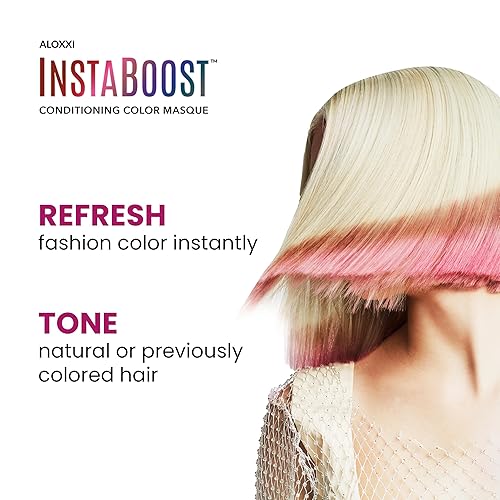 Miniatura 3 de ALOXXI - Máscara acondicionadora InstaBoost de color rosa. Deposita color rosa y acondiciona profundamente el cabello, 6.8 fl oz
