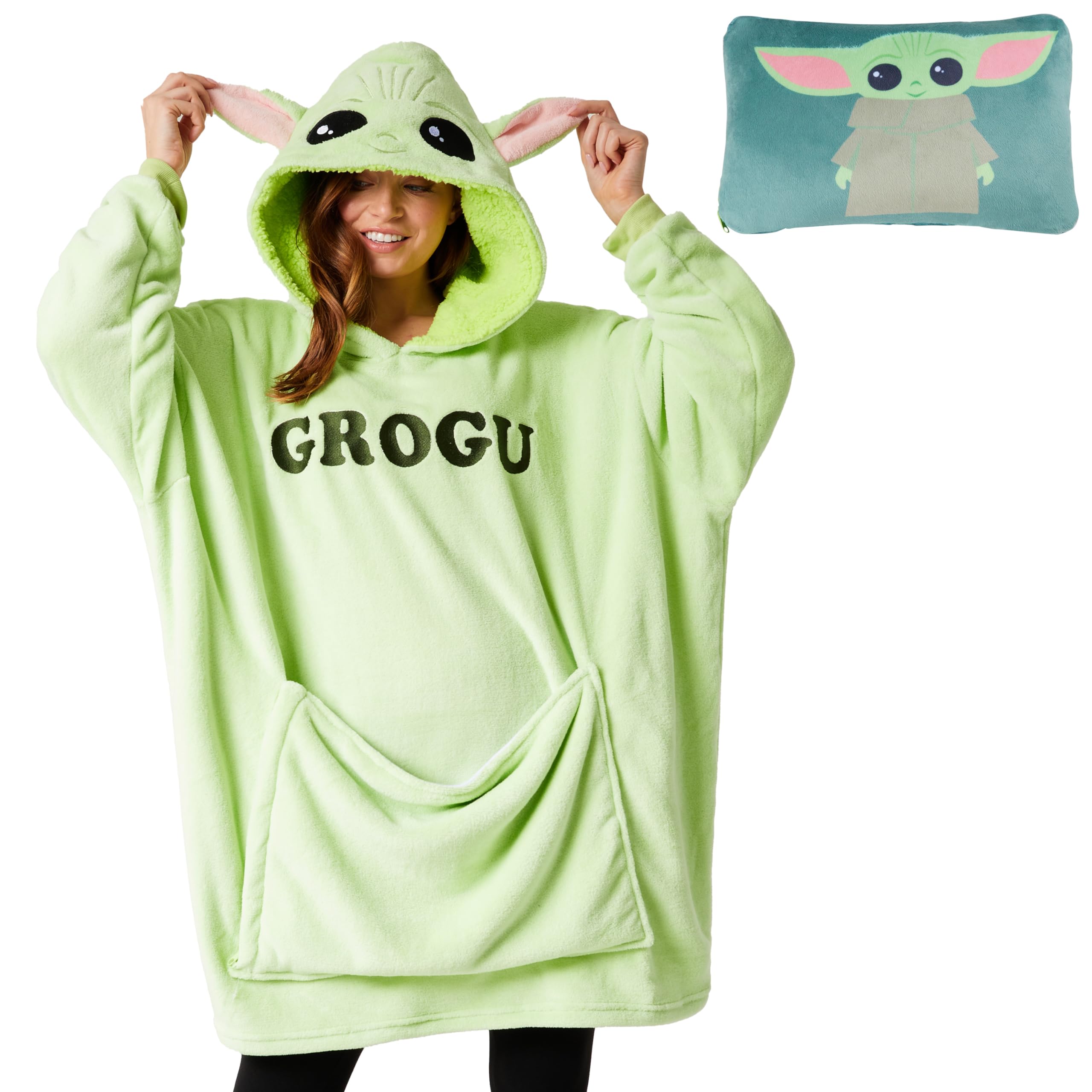Stitch Blanket Hoodie - Adults 2 in 1 Oversized Fleece Hoodie Baby Yoda Minnie Mouse - Stitch Gifts