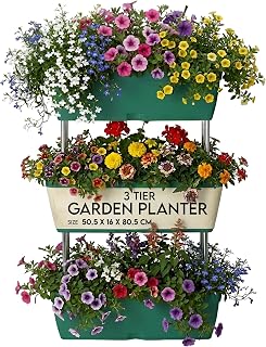 My Garden Raised Beds For Garden Vertical Planter –3 Tier Planters Outdoor Free Standing Elevated Raised Beds for Flowers, Herbs & Vegetables – Ideal for Patios & Gardens