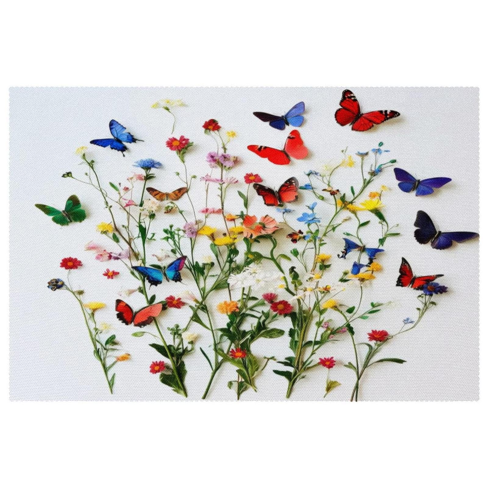 Set de table coloré papillon lot de 6 lavables pour repas de 30x45 cm