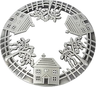 Candle Toppers Scented Candle Cover Jar Lids Shades Sleeves Gifts Flower Antique House Pattern Candle Accessories for Women - Help Candle Melt Evenly, Silver
