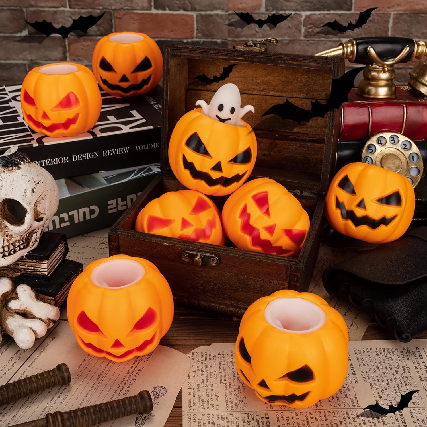 7 Pièces Jouets Fidget Halloween Pop It - Fantôme, Squelette, Araignée Pour Soulager Le Stress