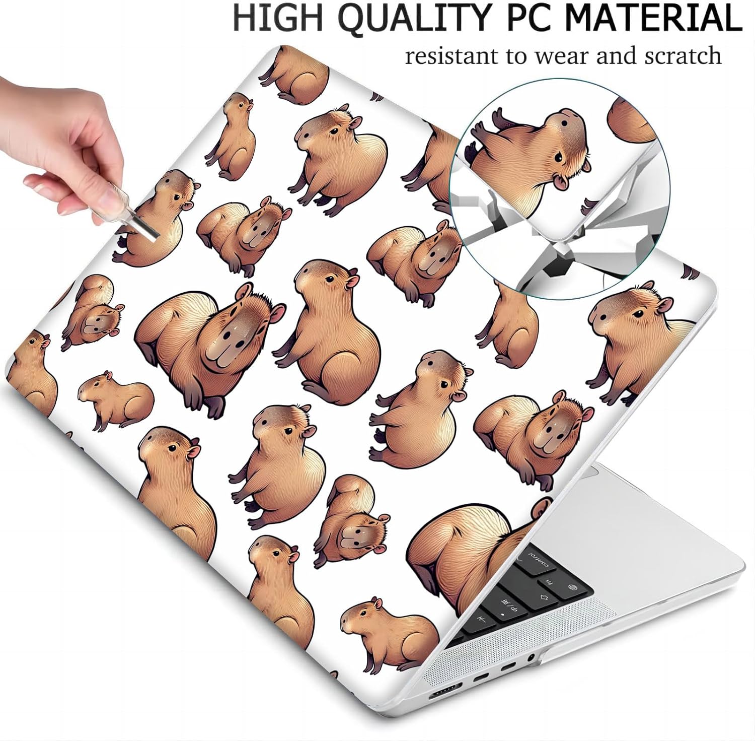 Compatible with MacBook Neo 13-inch, Hard Shell Case with Keyboard Cover and Screen Protector (A3404 A18 Pro chip, 2026 Release) - Capybara MD8404