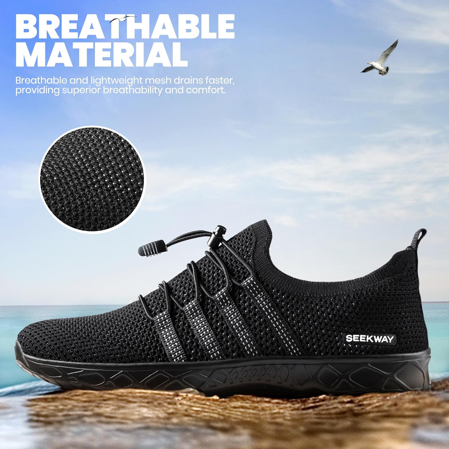 SEEKWAY Mens Womens Water Shoes Quick Dry Aqua Shoes Barefoot for Beach Surf Hiking Pool Water Sports - Image 2