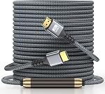 4k Câble Hdmi 50ft Ultra Haute vitesse HDMI 2.0 Câble 4K@60HZ 3D ARC Retour vidéo audio Ethernet avec connecteur plaqué or HDMI Cord pour UHD TV Surveillez la Xbox de l'ordinateur portable PS4/PS5 Roku TV ect.(Silvery)