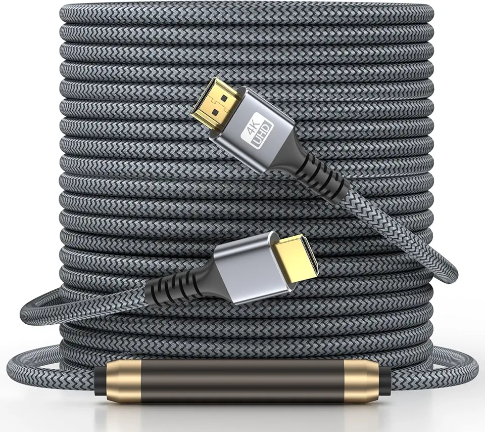 Cabo HDMI 4K HDMI de alta velocidade de 30,5 m para HDMI 4K a 60 Hz 3D ARC conector banhado a ouro Ethernet áudio vídeo retorno HDMI para monitor de TV UHD, laptop, Xbox PS4/PS5 Roku TV, etc