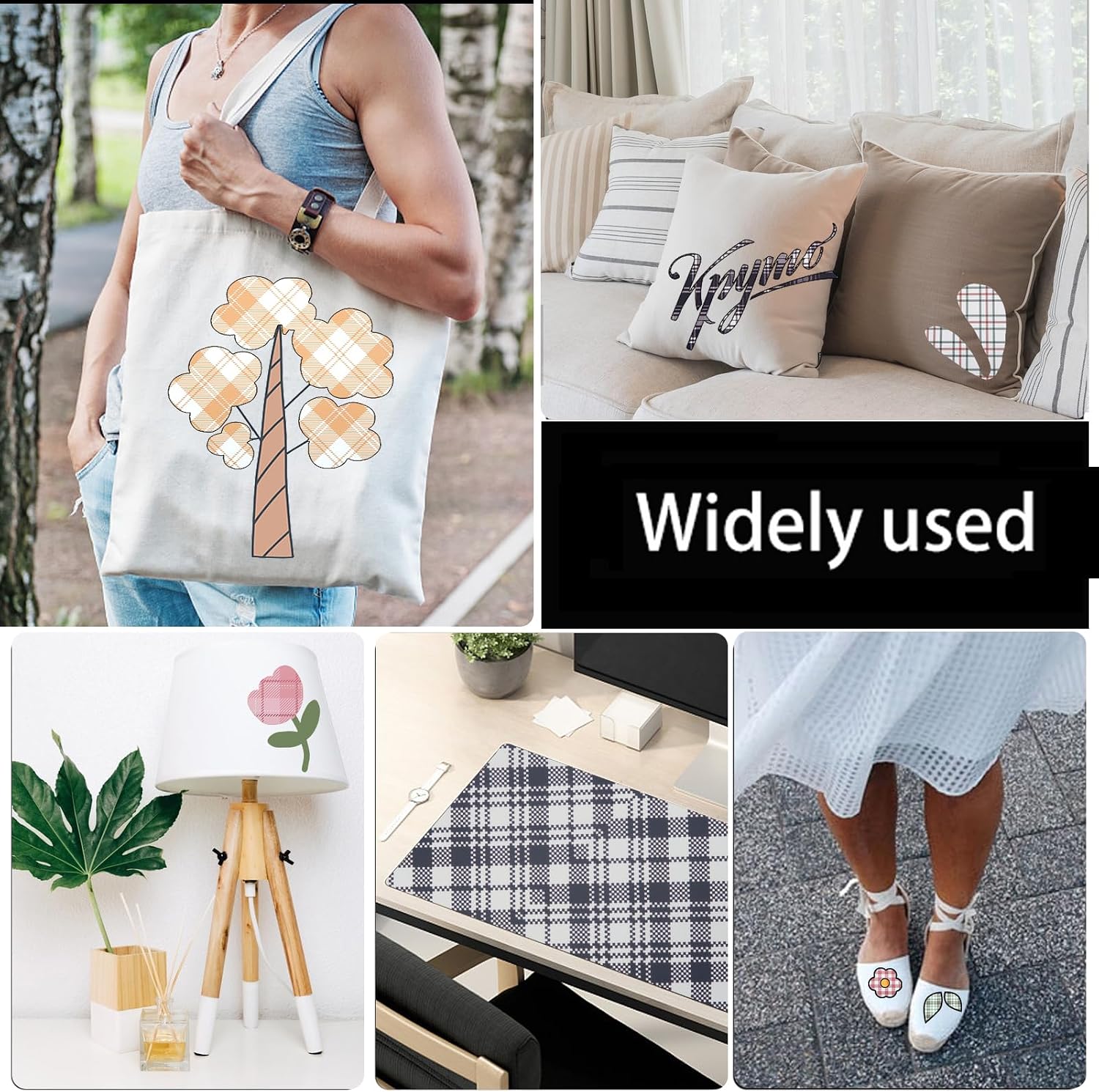 TOAOB 16pcs Sublimation Transfer Sheets Plaid Sublimation Paper 8.27'' x11.7'' Heat Press Transfer Paper for Mug T-Shirts Coaster Bag Keychain DIY Blanks Craft Supplies