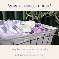 Vista 5 de Lansinoh Almohadillas de lactancia lavables, hechas con viscosa de bambú orgánica, almohadillas reutilizables para lactancia materna con bolsa