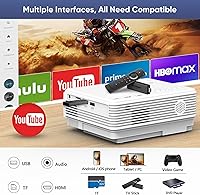 Vista 8 de Proyector con WiFi y Bluetooth, proyector al aire libre actualizado, mini proyector de películas compatible con pantalla de teléfono inteligente