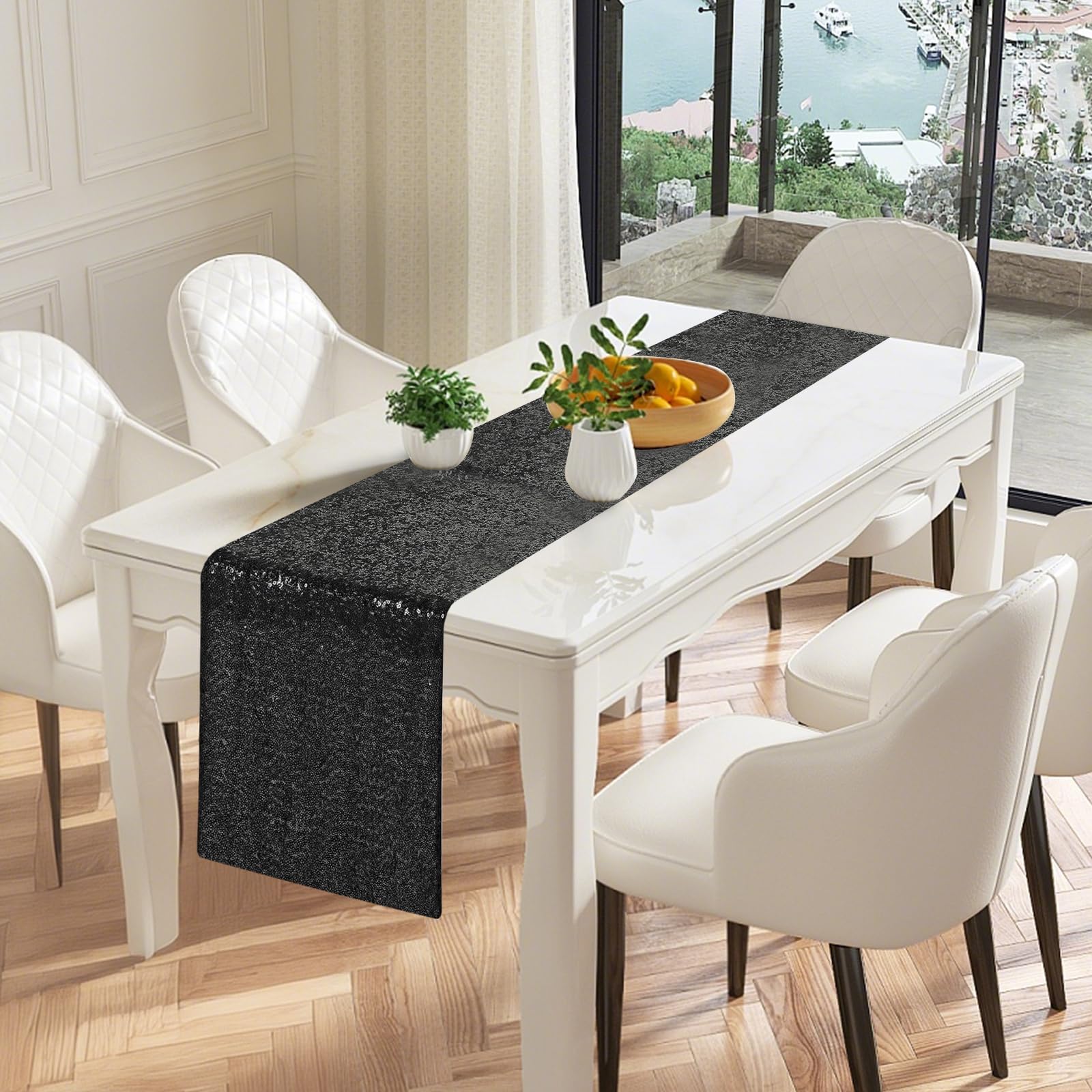 Runner da tavola con paillettes, 183 cm, per matrimoni e feste, confezione da 10, accessori decorativi per feste