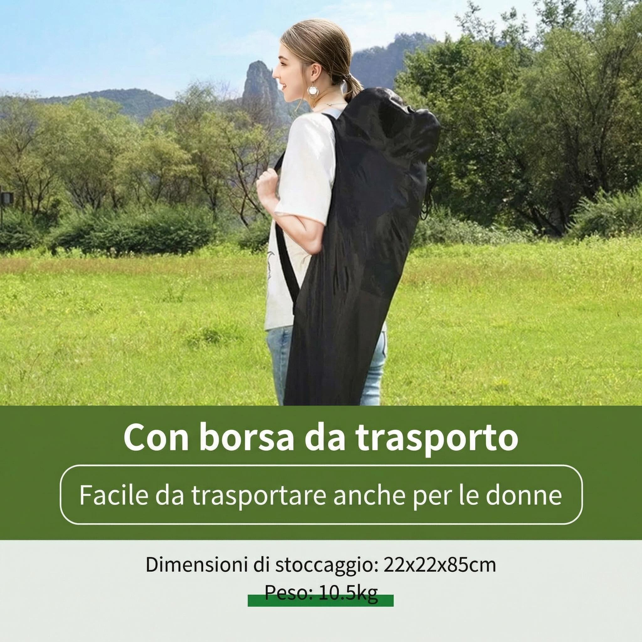 Garvee Tende Pieghevole 2,2x2,2m, Montaggio Facile, Impermeabile, Protezione UV, Altezza Regolabile, con Borsa, Sacchetti di Sabbia, Perfetto per Terrazza, Campeggio, Eventi, Verde Chiaro