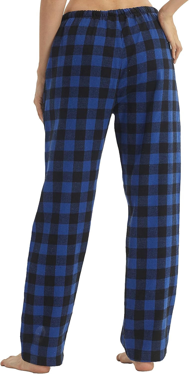 Flannel Pajama Pants Women with Pockets & Drawstring Comfy Plaid Lounge Pants Casual Stretch Cotton Sleepwear Bottoms Soft Pj - Image 3