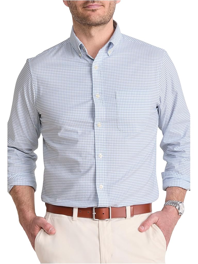 Blue Vineyard Vines Calabash Check Performance Cotton Shirt