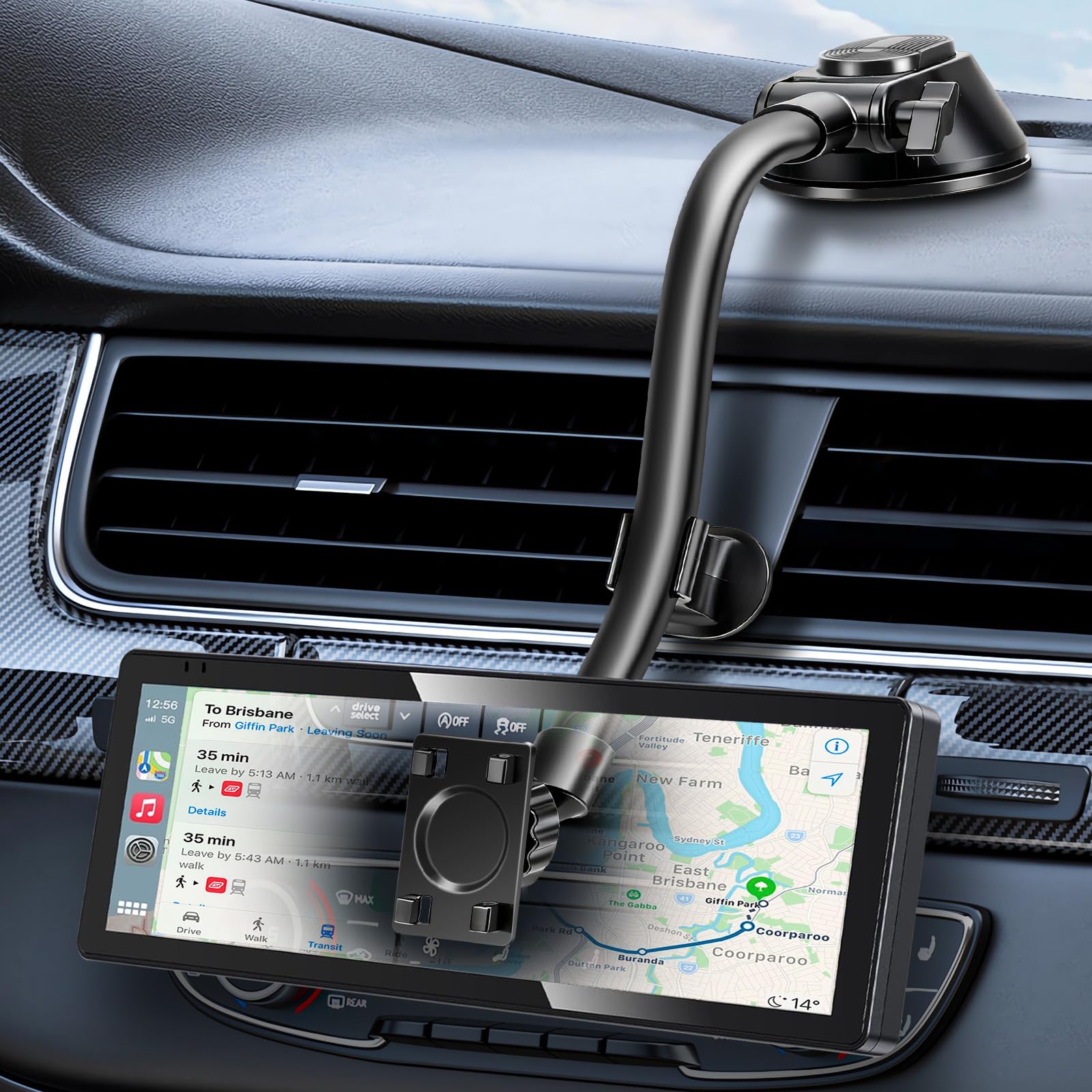 Support voiture pour affichage CarPlay flexible et écran GPS 10 pouces