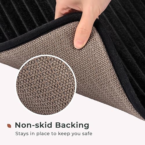 Miniatura 6 de FRESHMINT Alfombra de baño de espuma viscoelástica ultrasuave con infusión de carbón de 17 x 24 pulgadas, alfombra de baño para baño,