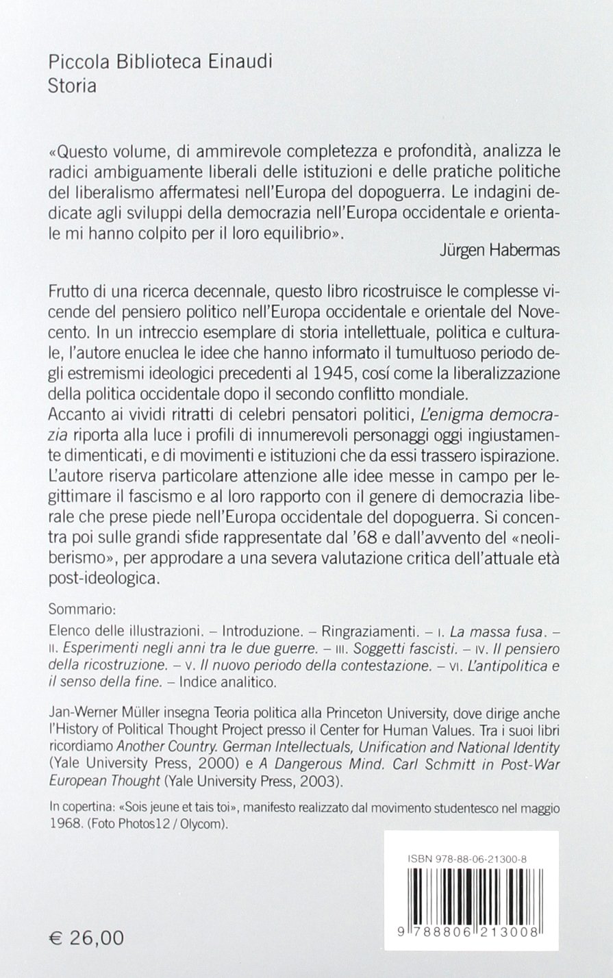 L'enigma democrazia. Le idee politiche nell'Europa del Novecento