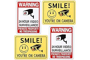 Smile You're On Camera Yard Signs - 4 Pack of 40 Mil...