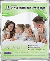 Vista 1 de Mars Wellness Protector y funda de colchón de vinilo impermeable, sábana bajera de color blanco, 1 paquete, tamaño individual