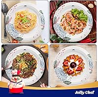 Vista 4 de JOLLY CHEF 𝟭𝟰𝟬 𝗖𝗼𝘂𝗻𝘁 𝗣𝗮𝗽𝗲𝗿 𝗣𝗹𝗮𝘁𝗲𝘀 𝟭𝟬 𝗶𝗻𝗰𝗵 Soak Proof, Cut Proof, Heavy Duty Flower Printed Disposable Paper Plates for Everyday Use