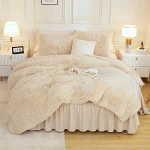 Mybedsoul Beige Comforter Set King Size - 3 Pieces Waffle Weave Comforter Sets-525826