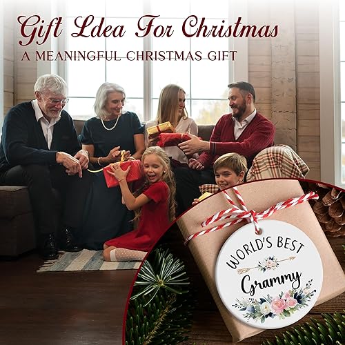 Miniatura 3 de World's Best Grammy - Adornos de Navidad de cerámica para mujeres de nietos, adornos de cumpleaños para el día de la madre, regalos para Grammy,