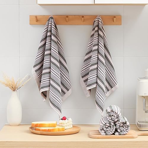 Miniatura 52 de SALAS Toallas de cocina de algodón prémium para secar platos, toallas de mano grandes y largas de 390 GMS, juego de toallas gruesas y altamente