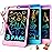 TEKFUN 3 Pack LCD Writing Tablet for Kids, 8.5 Inch Blue+Pink+Purple Doodle Board Drawing Board Reusable Drawing Tablet with Lanyard, Educational Kids