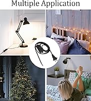 Vista 7 de Cable de lámpara con interruptor de palanca, cable de lámpara con enchufe moldeado y interruptor de encendido/apagado, cable de extensión, extremos