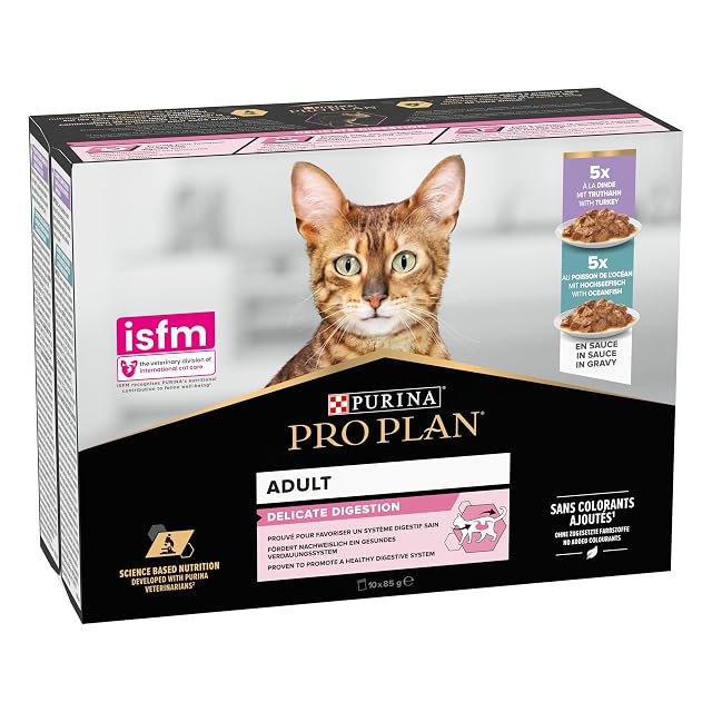 Pro Plan Comida Húmeda gato digestión Sensible Pavo/Pescado Pack 10x85 g