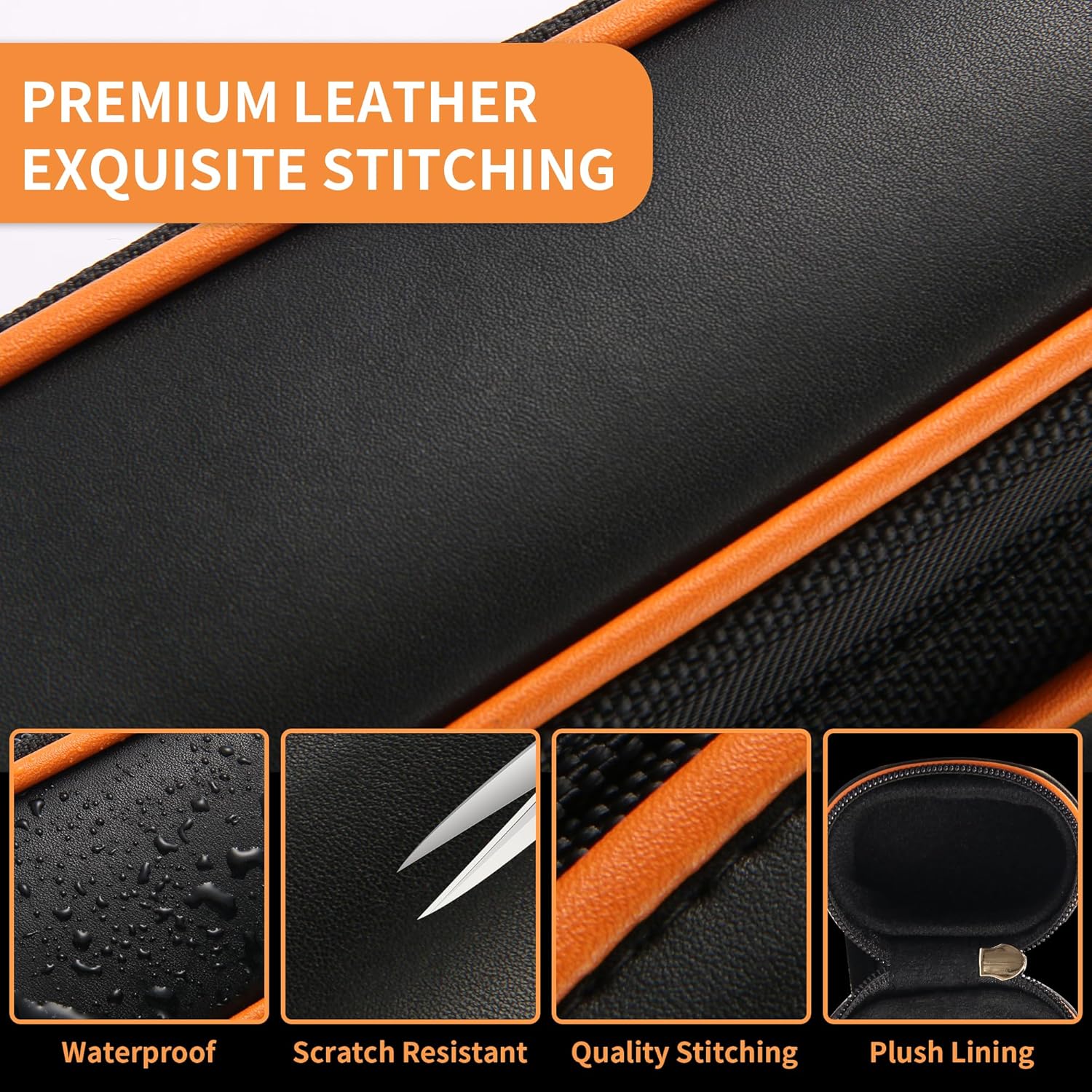 Yautja Pool Cue Case, Hard Pool Stick Case 1x1, Holds 1 Complete of 2-Piece Cue, with 2 Zipper Pockets, Soft Shoulder Strap Handle, Waterproof Microfiber Leather Billiard Stick Bag for Man Women