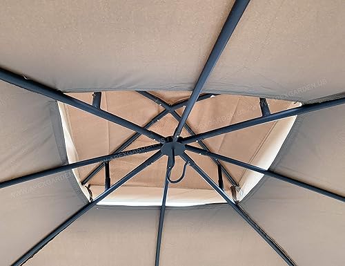 Miniatura 7 de APEX GARDEN Parte superior de toldo para Garden Treasures de 10 pies x 10 pies, cuadrado de metal marrón, modelo #L-GZ038PST-F (solo superior)