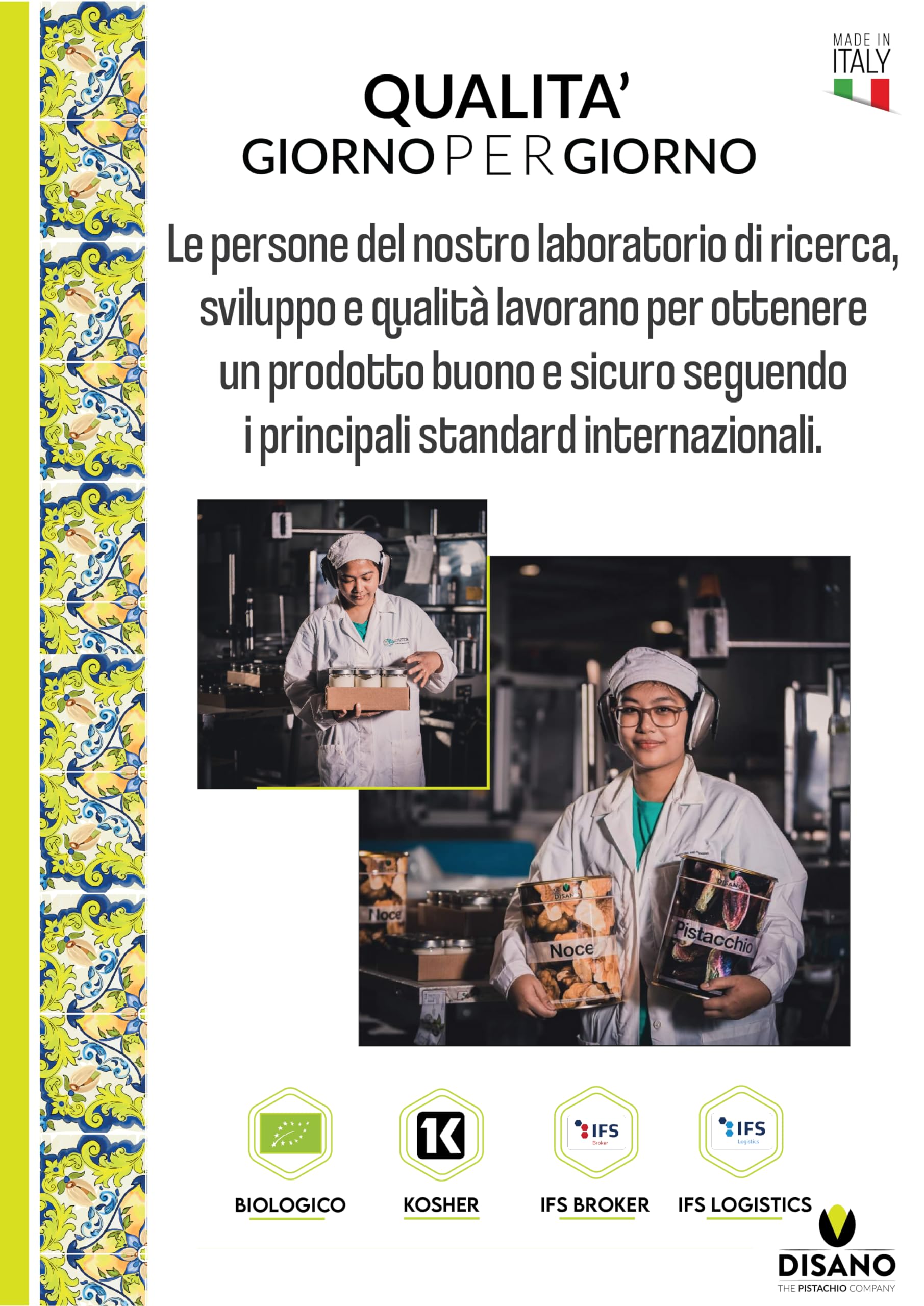 Pasta Pura di Pistacchio 1kg Disano – Pistacchi Selezionati – Ideale per Gelato, Creme e Pasticceria – Gusto Intenso e Naturale – Lavorata in Italia - Origine Pistacchi Extra UE