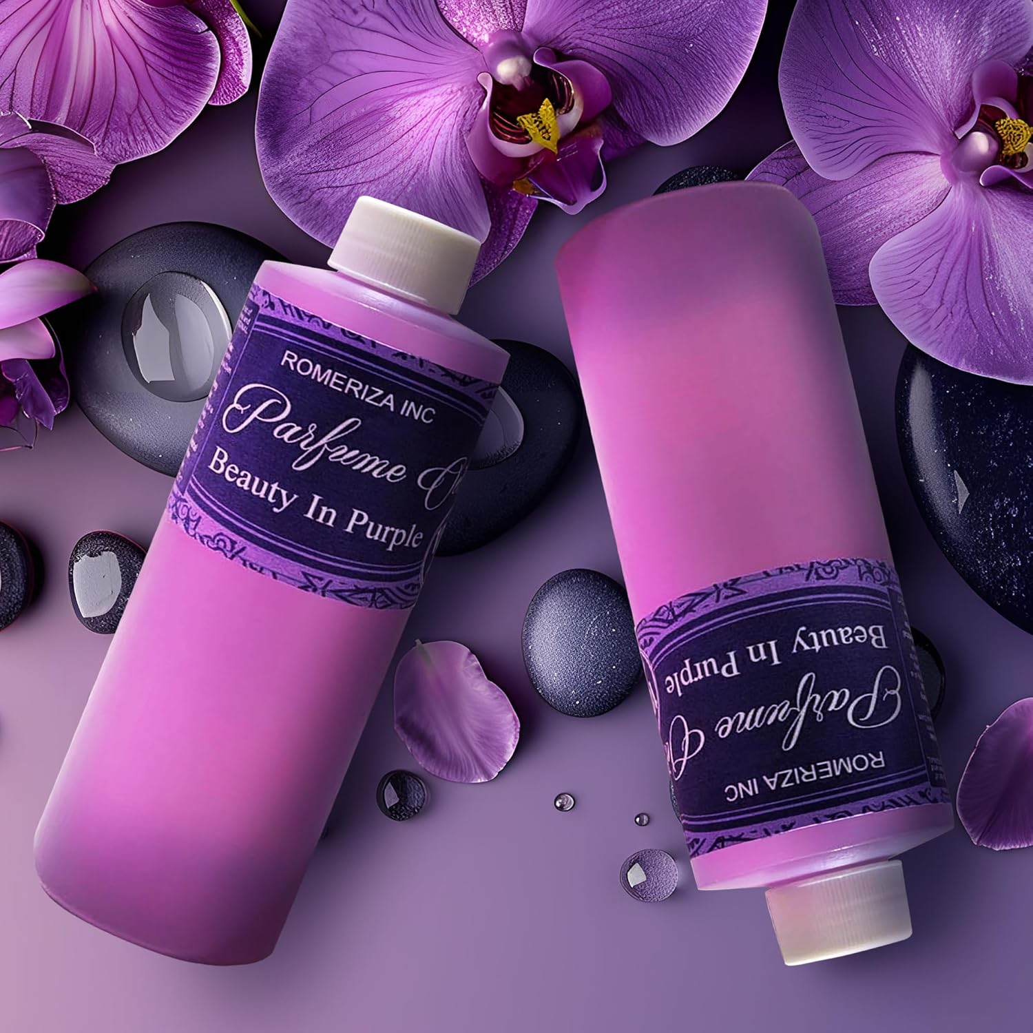 ROMERIZA INC. 8 Fl Oz Beauty in Purple Perfume Fragrance Body Oil Essential Quality Sweet, Soft, Scent, Our Interpretation Scented Fragrance Oil for Home & Best for Gifts
