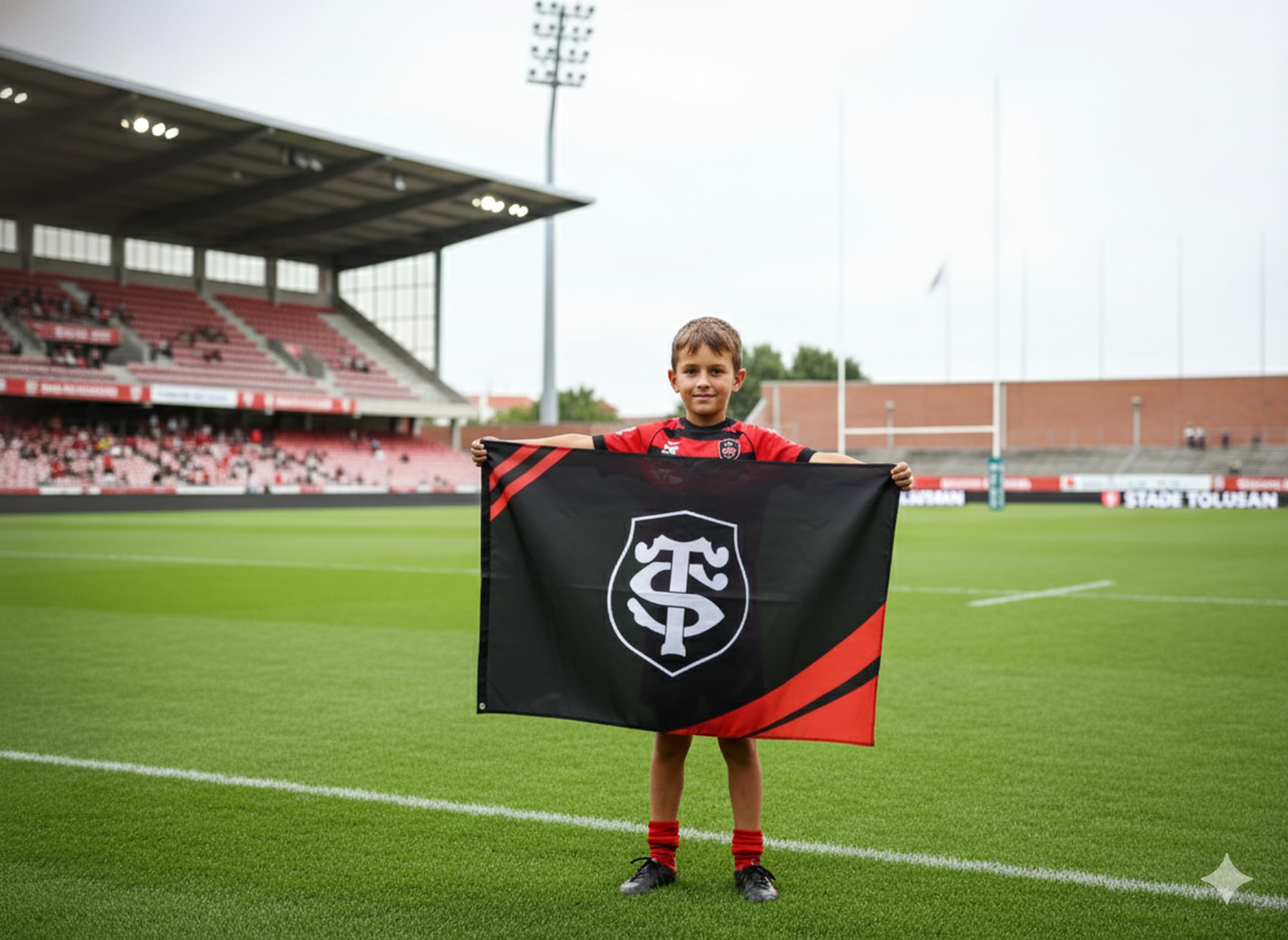 STADE TOULOUSAIN Drapeau Toulouse - Collection Officielle Taille 150 x 100 cm