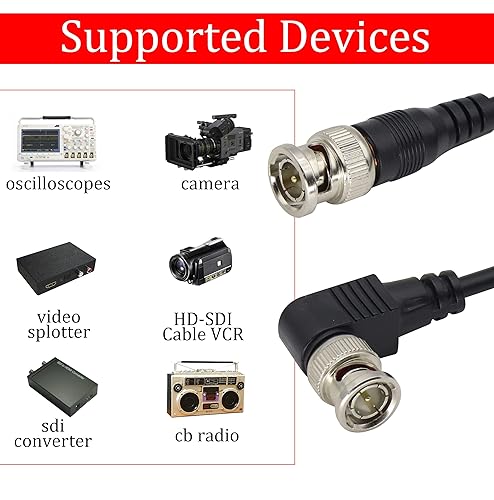 Miniatura 4 de BNC Cable de resorte de codo en ángulo recto BNC 90 codo macho a enchufe recto macho HD Q9 cable de video de vigilancia para cámaras de seguridad de